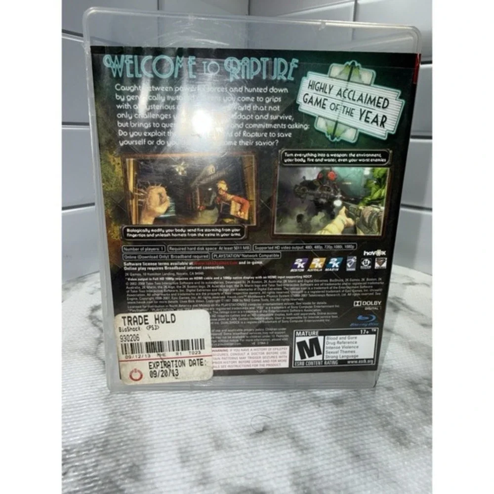 BioShock Sony PlayStation 3 PS3 Game Disc & Case Untested